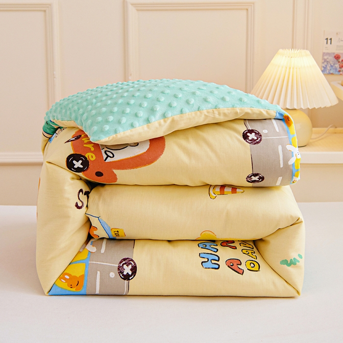 91家纺网 家纺一手货源 找家纺 鱼宝 2025新款可拆洗全棉豆豆被套被芯 汽车乐园