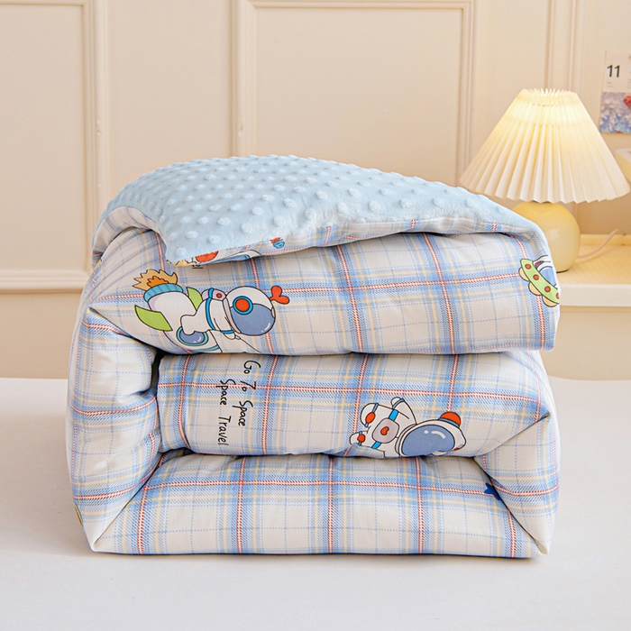 91家纺网 家纺一手货源 找家纺 鱼宝 2025新款可拆洗全棉豆豆被套被芯 星星宇航