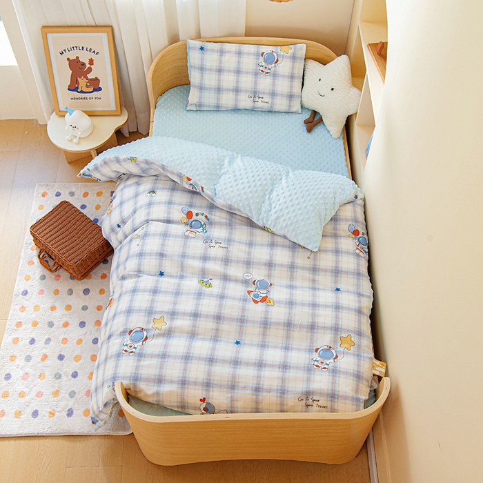 91家纺网 家纺一手货源 找家纺 鱼宝 2025新款可拆洗全棉豆豆被套被芯 星星宇航