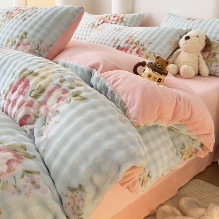 91家纺网 家纺一手货源 找家纺 （总）郝媳妇家纺 2025新款泡泡绒牛奶绒四件套