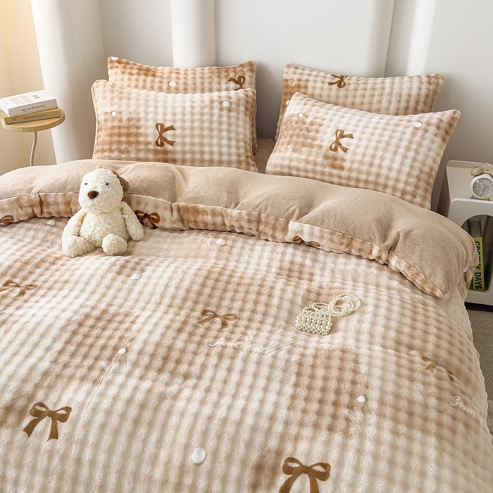 91家纺网 家纺一手货源 找家纺 （总）郝媳妇家纺 2025新款泡泡绒牛奶绒四件套