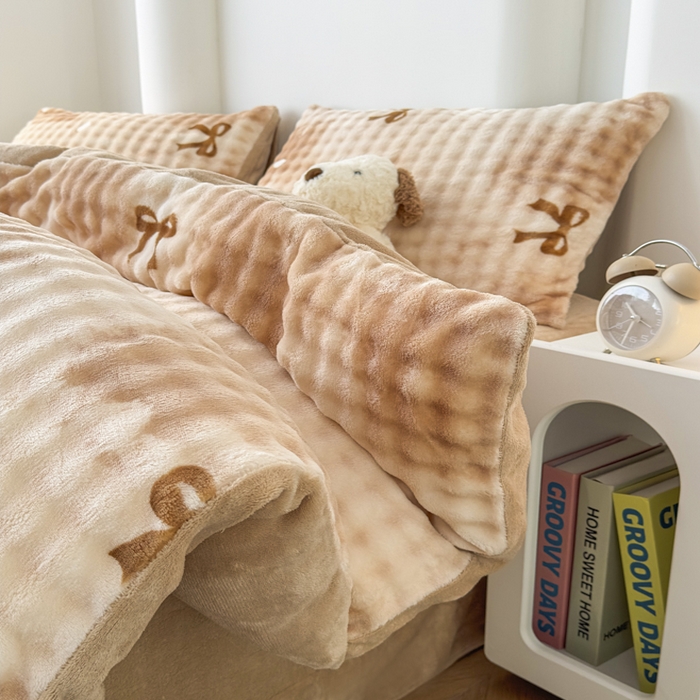 91家纺网 家纺一手货源 找家纺 （总）郝媳妇家纺 2025新款泡泡绒牛奶绒四件套