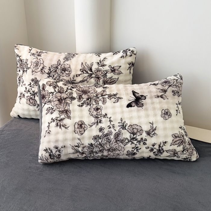 91家纺网 家纺一手货源 找家纺 郝媳妇家纺 2025新款泡泡绒牛奶绒四件套 蝶恋花