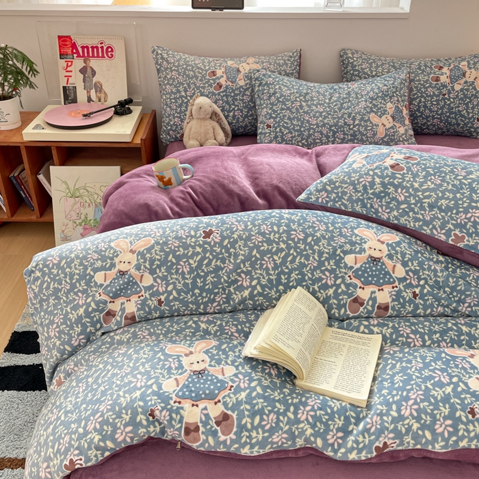 91家纺网 家纺一手货源 找家纺 （总）瑞钰 2025新款A类加厚牛奶绒印花四件套