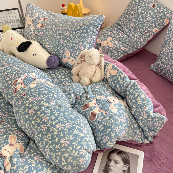 91家纺网 家纺一手货源 找家纺 （总）瑞钰 2025新款A类加厚牛奶绒印花四件套