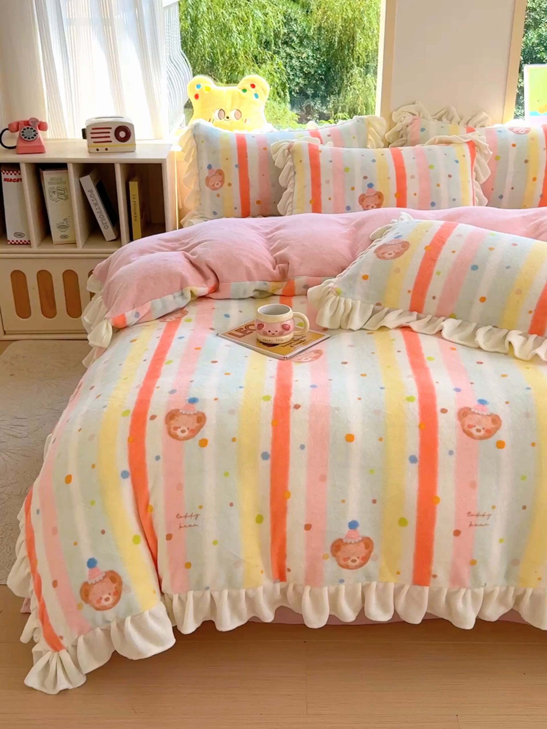 91家纺网 家纺一手货源 找家纺 （总）瑞钰 2025新款韩版花边牛奶绒四件套