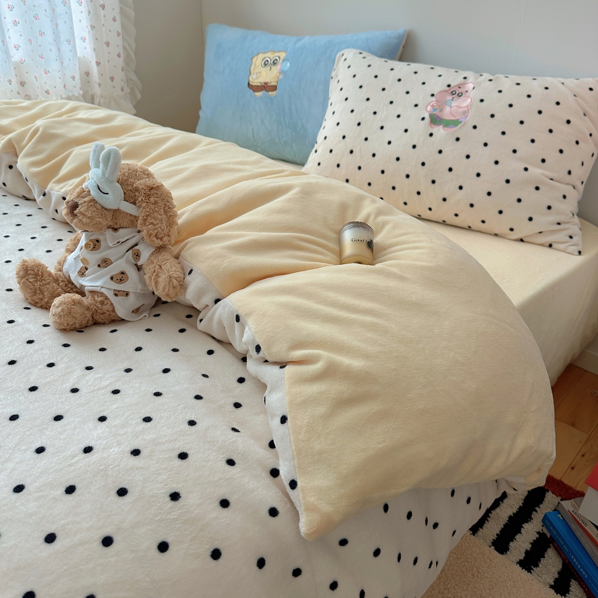 91家纺网 家纺一手货源 找家纺 瑞钰 2025新款亲肤保暖牛奶绒四件套 绵绵星星