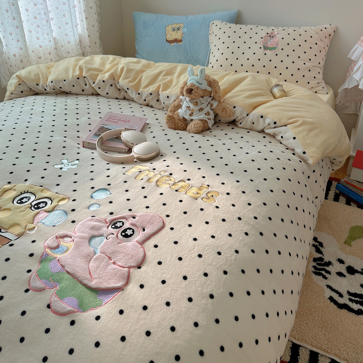 91家纺网 家纺一手货源 找家纺 瑞钰 2025新款亲肤保暖牛奶绒四件套 绵绵星星