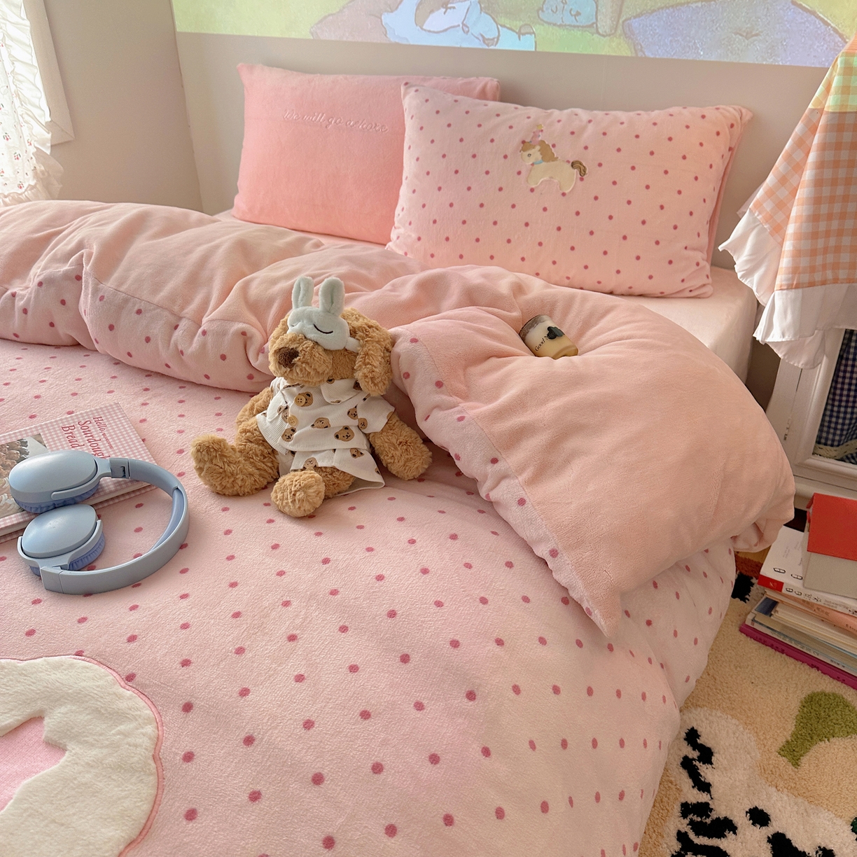 91家纺网 家纺一手货源 找家纺 瑞钰 2025新款亲肤保暖牛奶绒四件套 小木马