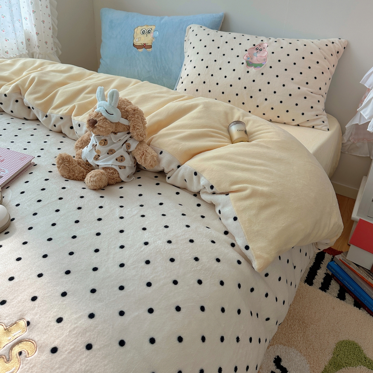 91家纺网 家纺一手货源 找家纺 瑞钰 2025新款亲肤保暖牛奶绒四件套 绵绵星星