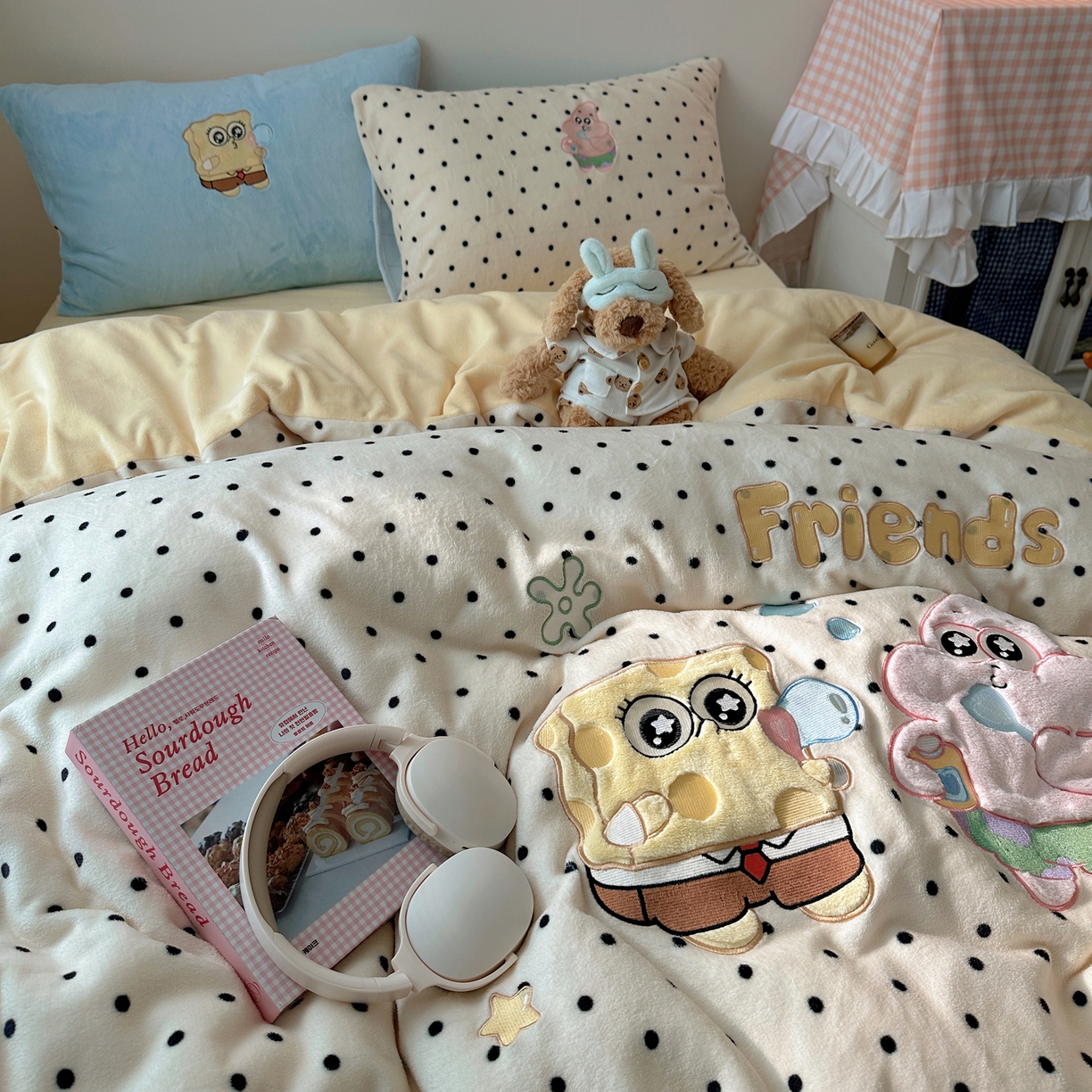 91家纺网 家纺一手货源 找家纺 瑞钰 2025新款亲肤保暖牛奶绒四件套 绵绵星星