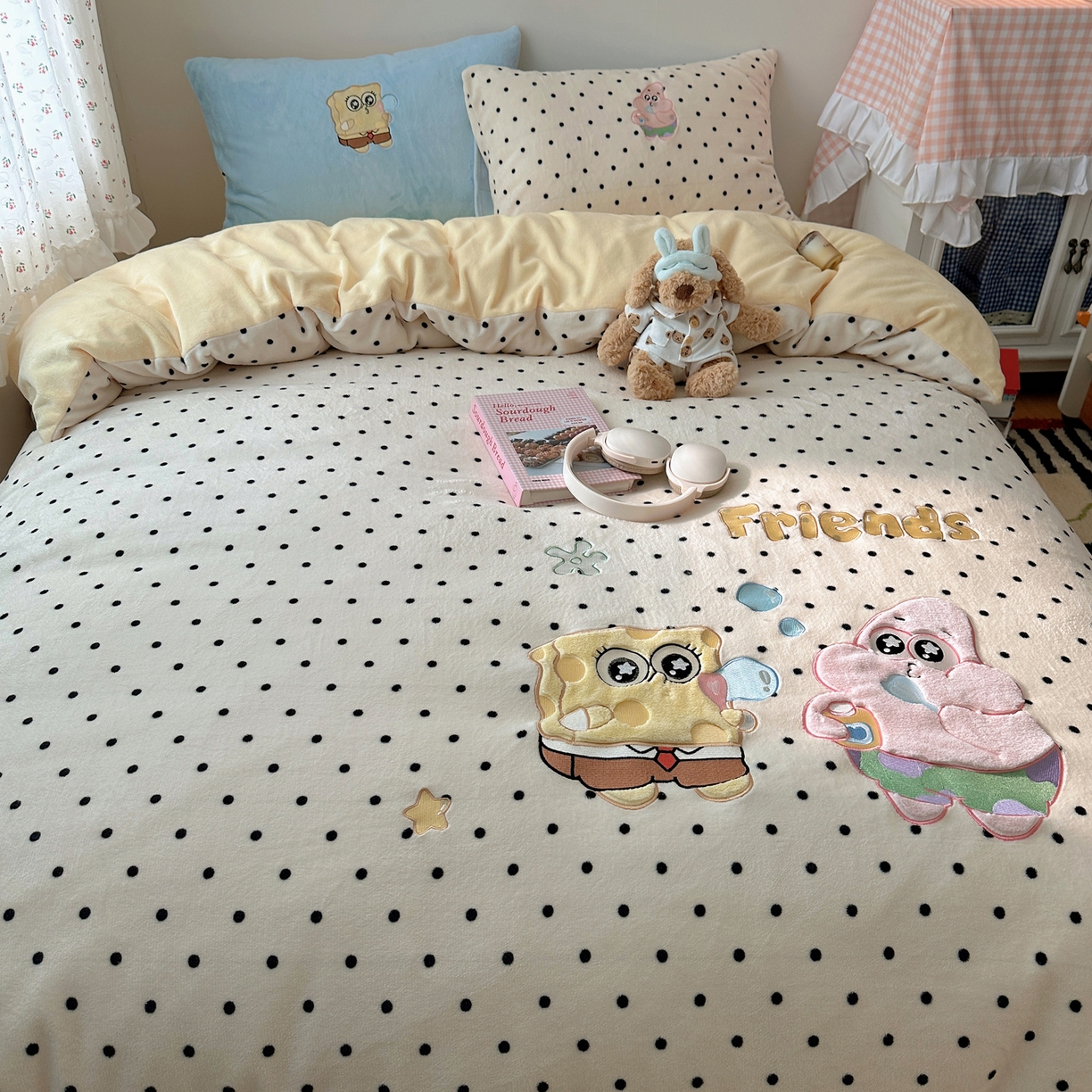 91家纺网 家纺一手货源 找家纺 瑞钰 2025新款亲肤保暖牛奶绒四件套 绵绵星星