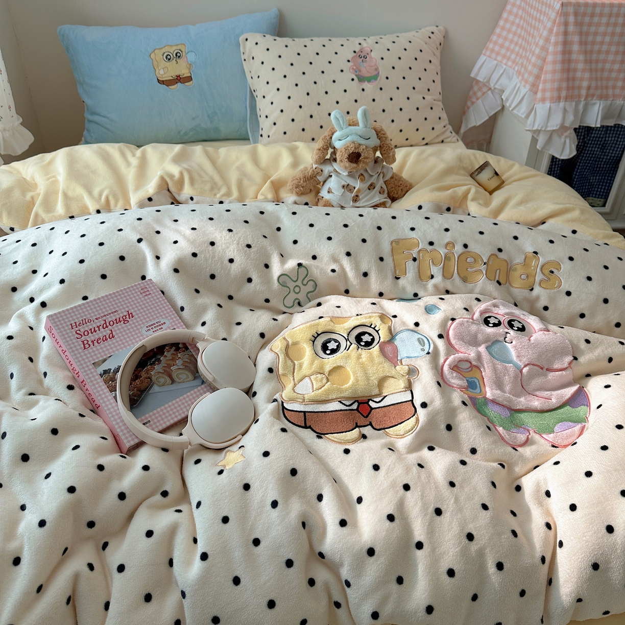 91家纺网 家纺一手货源 找家纺 瑞钰 2025新款亲肤保暖牛奶绒四件套 绵绵星星