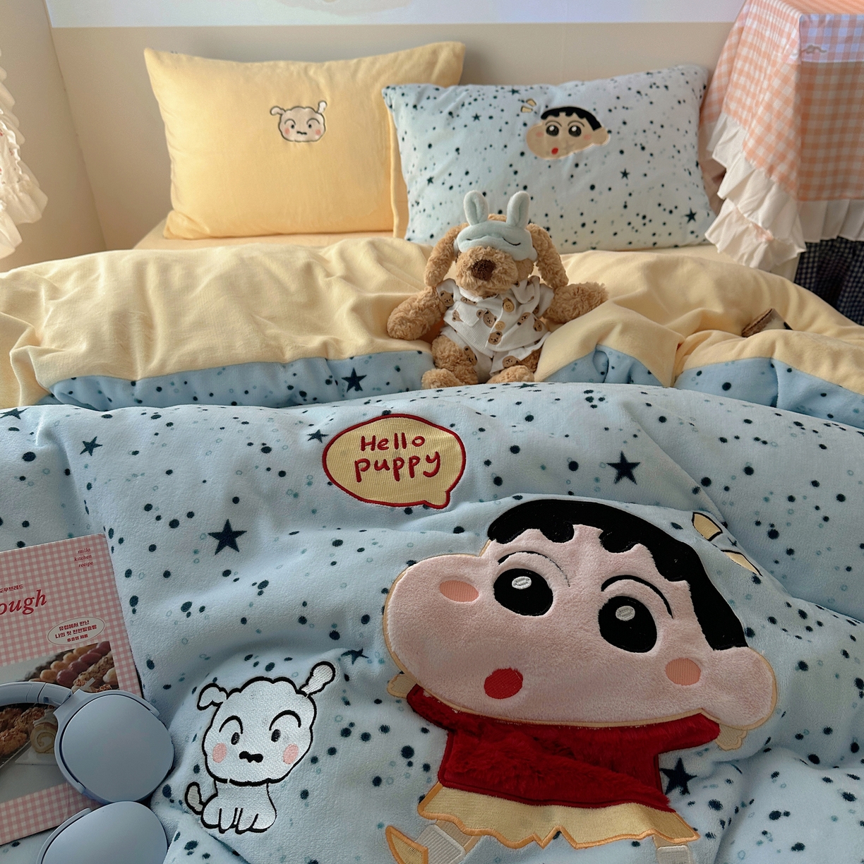 91家纺网 家纺一手货源 找家纺 瑞钰 2025新款亲肤保暖牛奶绒四件套 小新同学