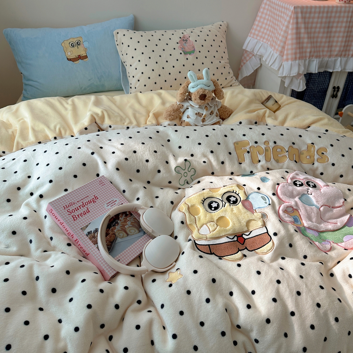 91家纺网 家纺一手货源 找家纺 瑞钰 2025新款亲肤保暖牛奶绒四件套 绵绵星星