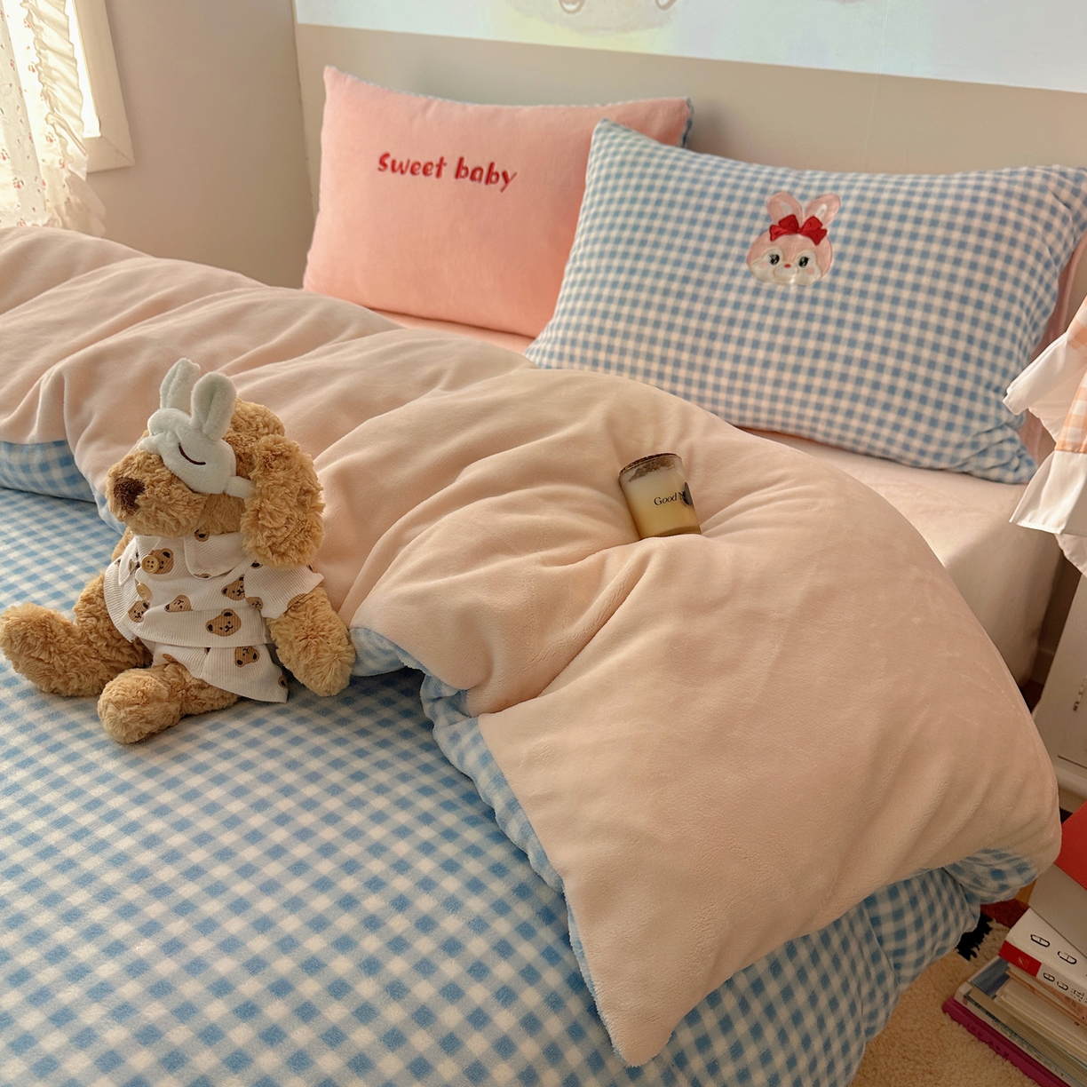 91家纺网 家纺一手货源 找家纺 瑞钰 2025新款亲肤保暖牛奶绒四件套 菲菲公主