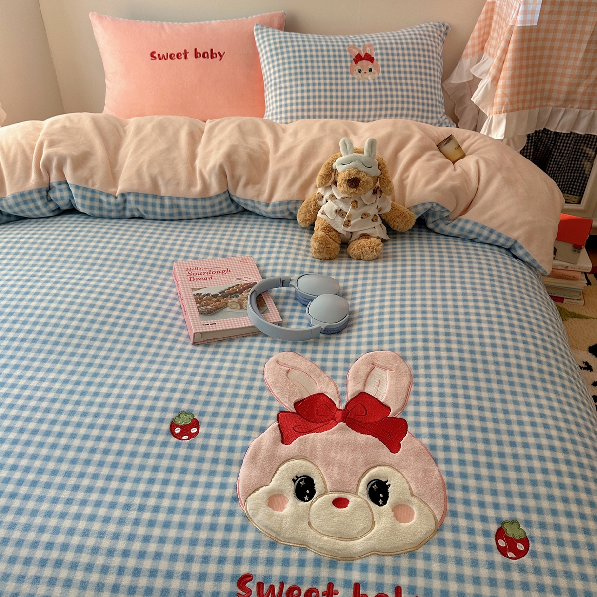 91家纺网 家纺一手货源 找家纺 瑞钰 2025新款亲肤保暖牛奶绒四件套 菲菲公主