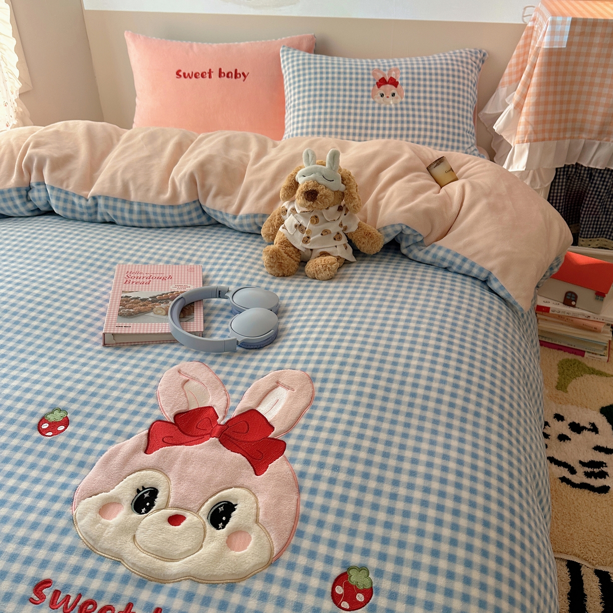 91家纺网 家纺一手货源 找家纺 瑞钰 2025新款亲肤保暖牛奶绒四件套 菲菲公主