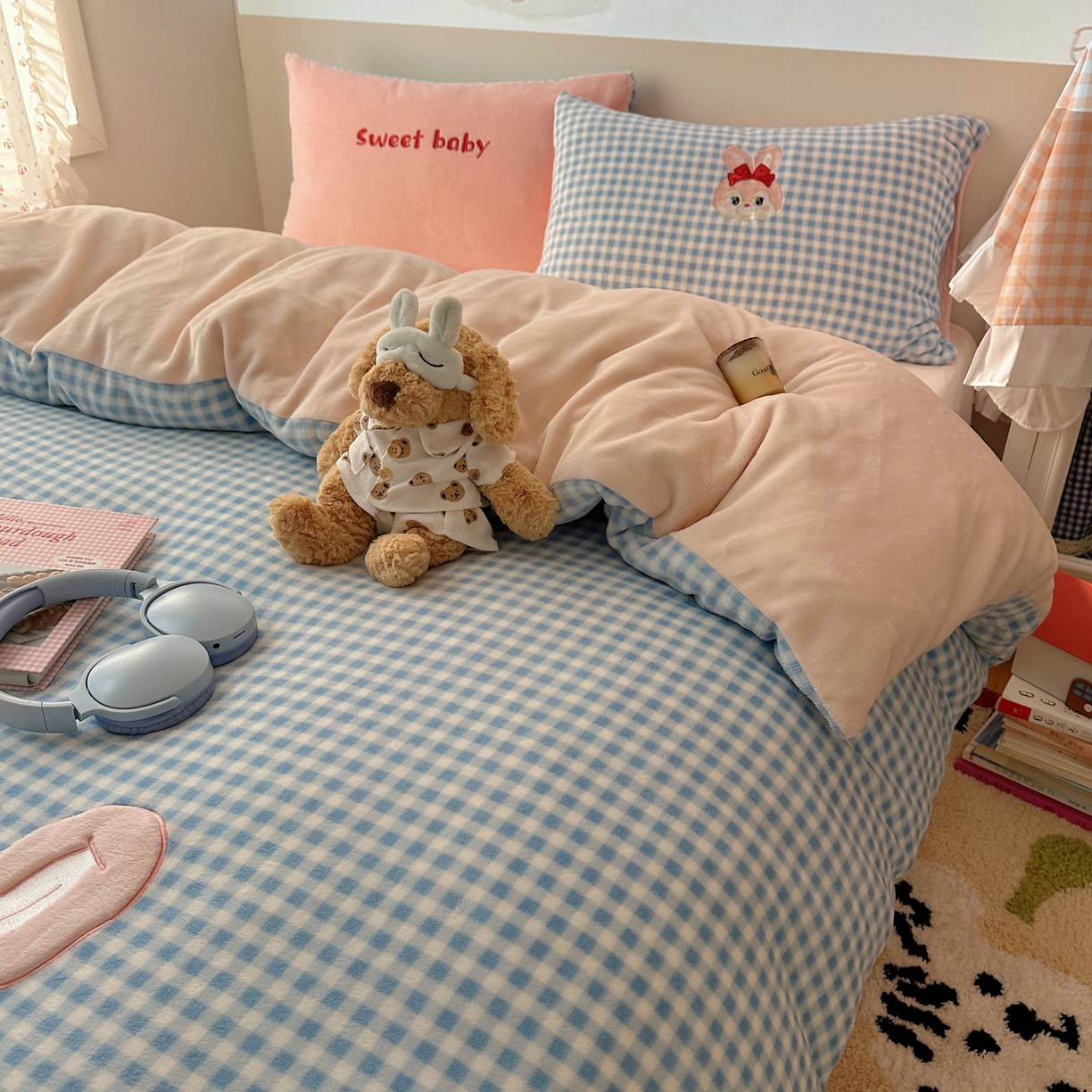 91家纺网 家纺一手货源 找家纺 瑞钰 2025新款亲肤保暖牛奶绒四件套 菲菲公主