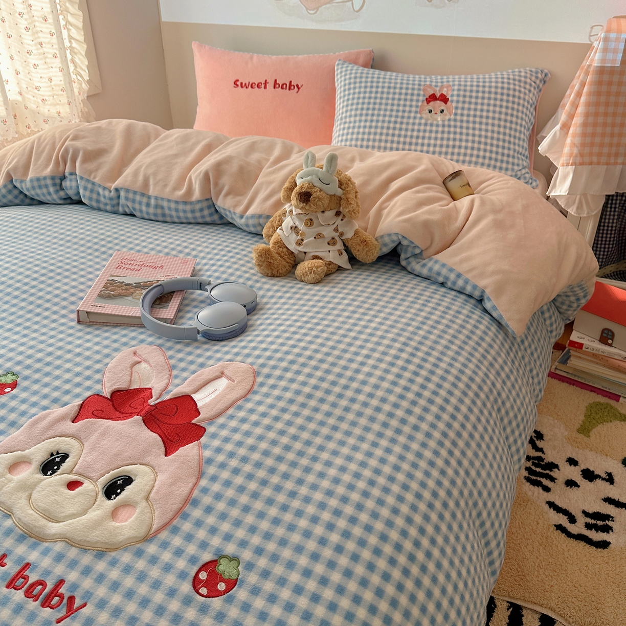 91家纺网 家纺一手货源 找家纺 瑞钰 2025新款亲肤保暖牛奶绒四件套 菲菲公主