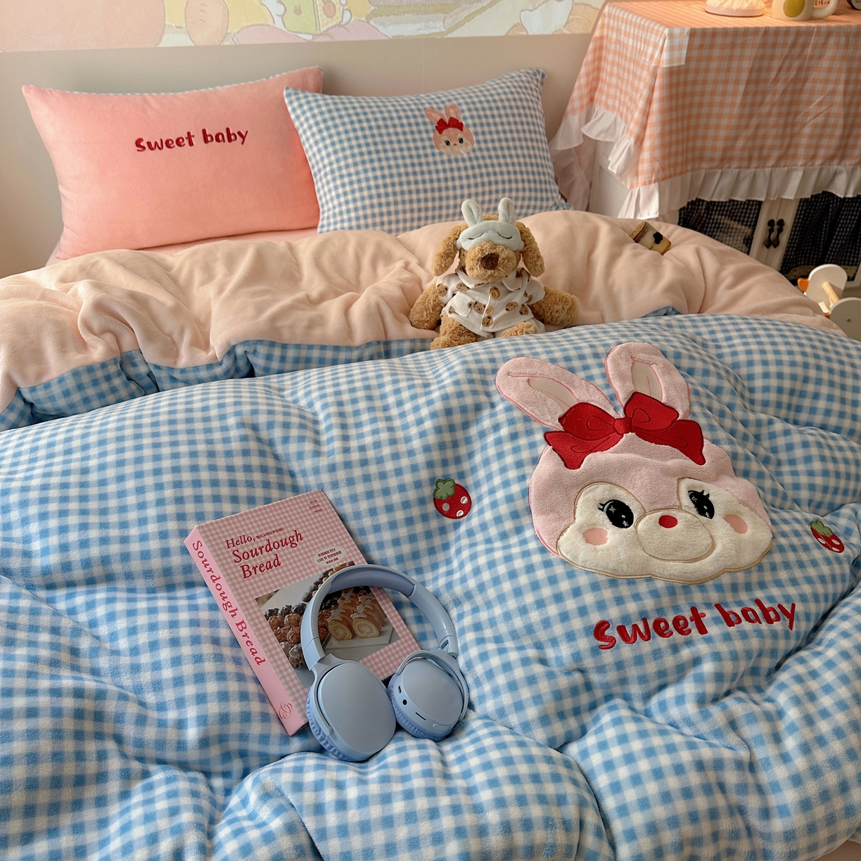 91家纺网 家纺一手货源 找家纺 瑞钰 2025新款亲肤保暖牛奶绒四件套 菲菲公主