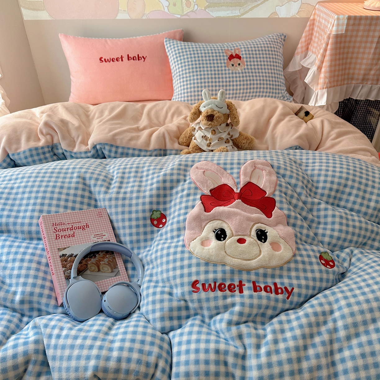 91家纺网 家纺一手货源 找家纺 瑞钰 2025新款亲肤保暖牛奶绒四件套 菲菲公主