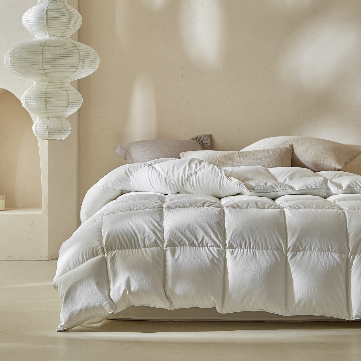 91家纺网 家纺一手货源 找家纺 （总）暖羽屋羽绒馆 2025新款95白鸭绒威利斯 羽绒被 绒子含量95加厚春秋婚庆羽绒被芯