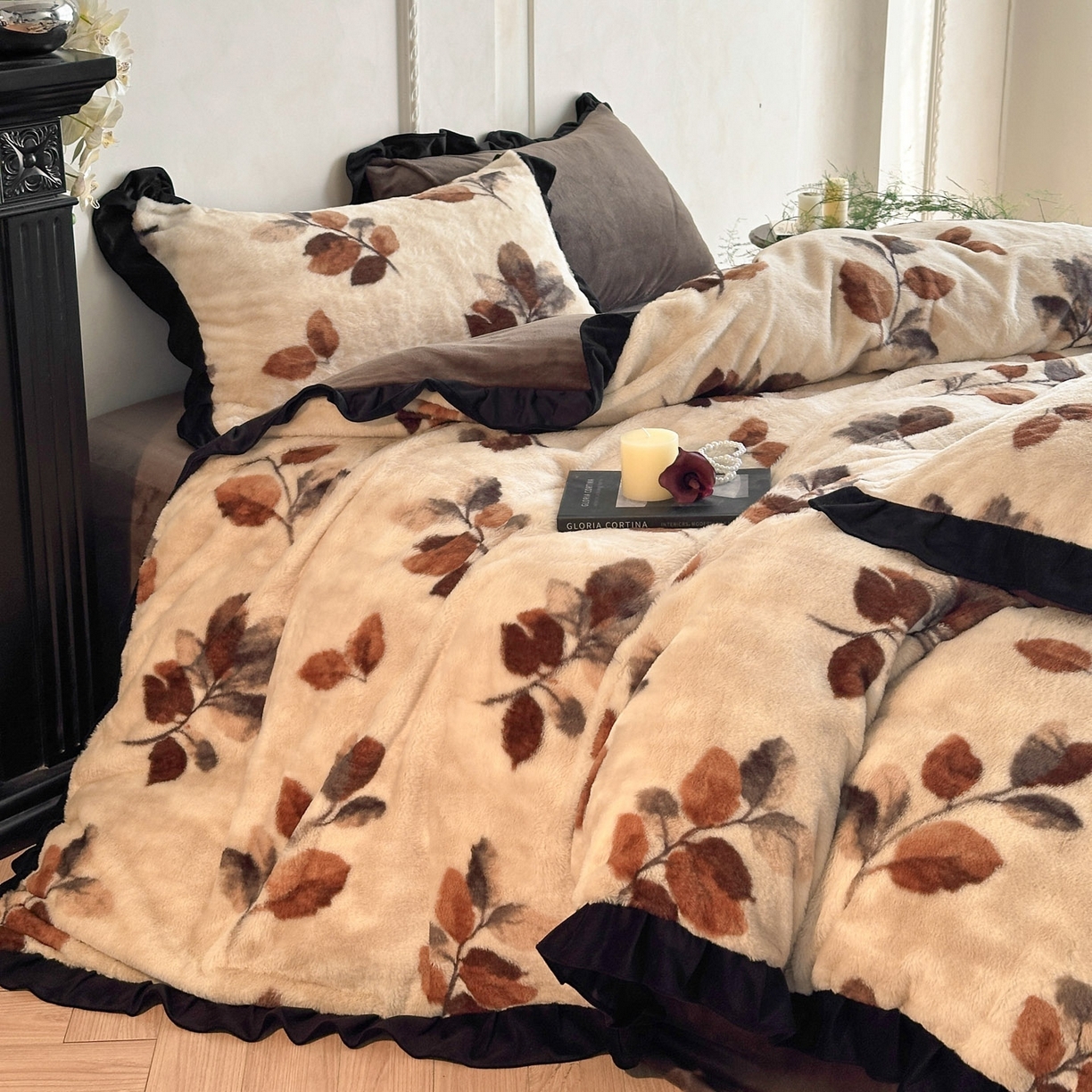 （总）帝王家纺 2025冬季法式新款加厚兔毛绒牛奶绒四件套保暖珊瑚绒