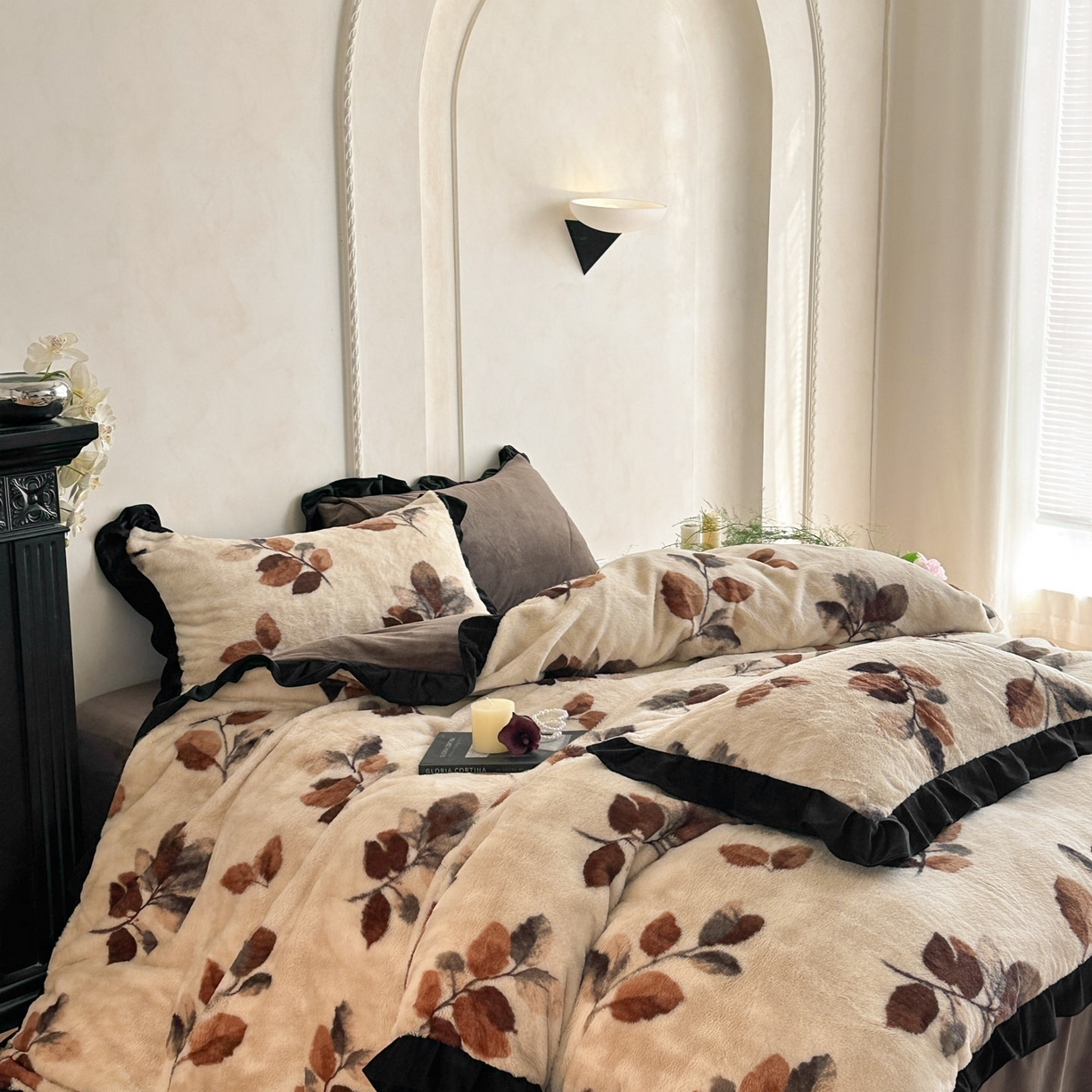 91家纺网 家纺一手货源 找家纺 （总）帝王家纺 2025冬季法式新款加厚兔毛绒牛奶绒四件套保暖珊瑚绒