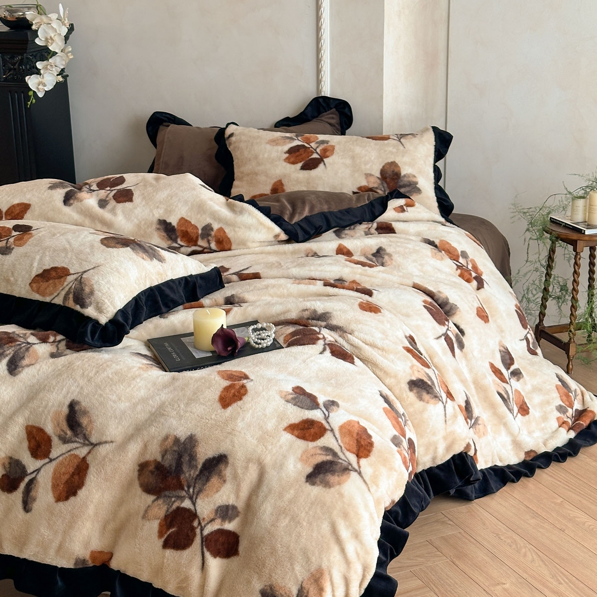 91家纺网 家纺一手货源 找家纺 （总）帝王家纺 2025冬季法式新款加厚兔毛绒牛奶绒四件套保暖珊瑚绒