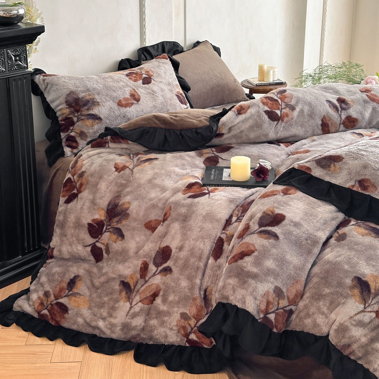 91家纺网 家纺一手货源 找家纺 （总）帝王家纺 2025冬季法式新款加厚兔毛绒牛奶绒四件套保暖珊瑚绒