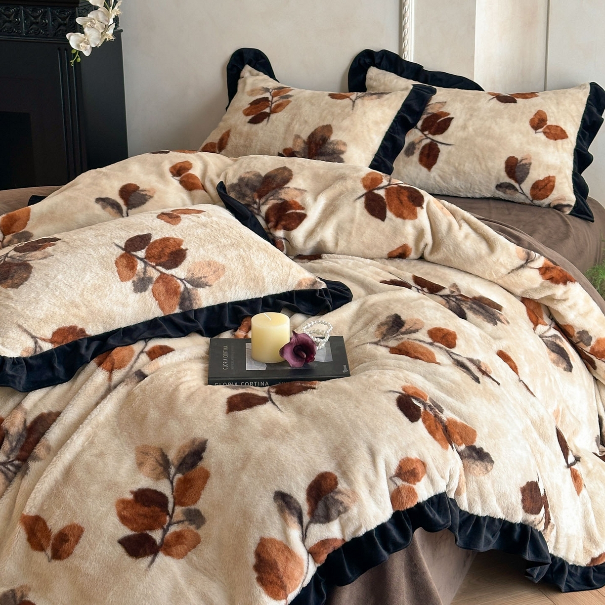 91家纺网 家纺一手货源 找家纺 （总）帝王家纺 2025冬季法式新款加厚兔毛绒牛奶绒四件套保暖珊瑚绒