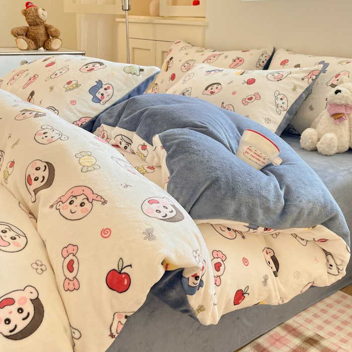 91家纺网 家纺一手货源 找家纺 （总）瑞钰 2025新款A类加厚牛奶绒印花四件套