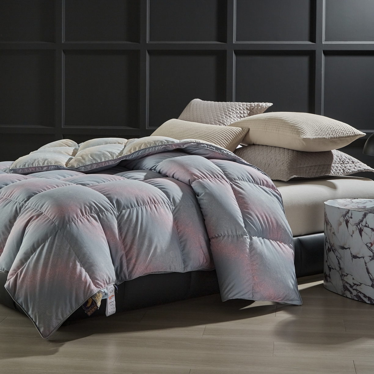 91家纺网 家纺一手货源 找家纺 暖羽屋羽绒馆 2025新款95白鸭绒被芯鸭绒被子2米春秋被双人冬被2米床品磨毛糯棉 云梦