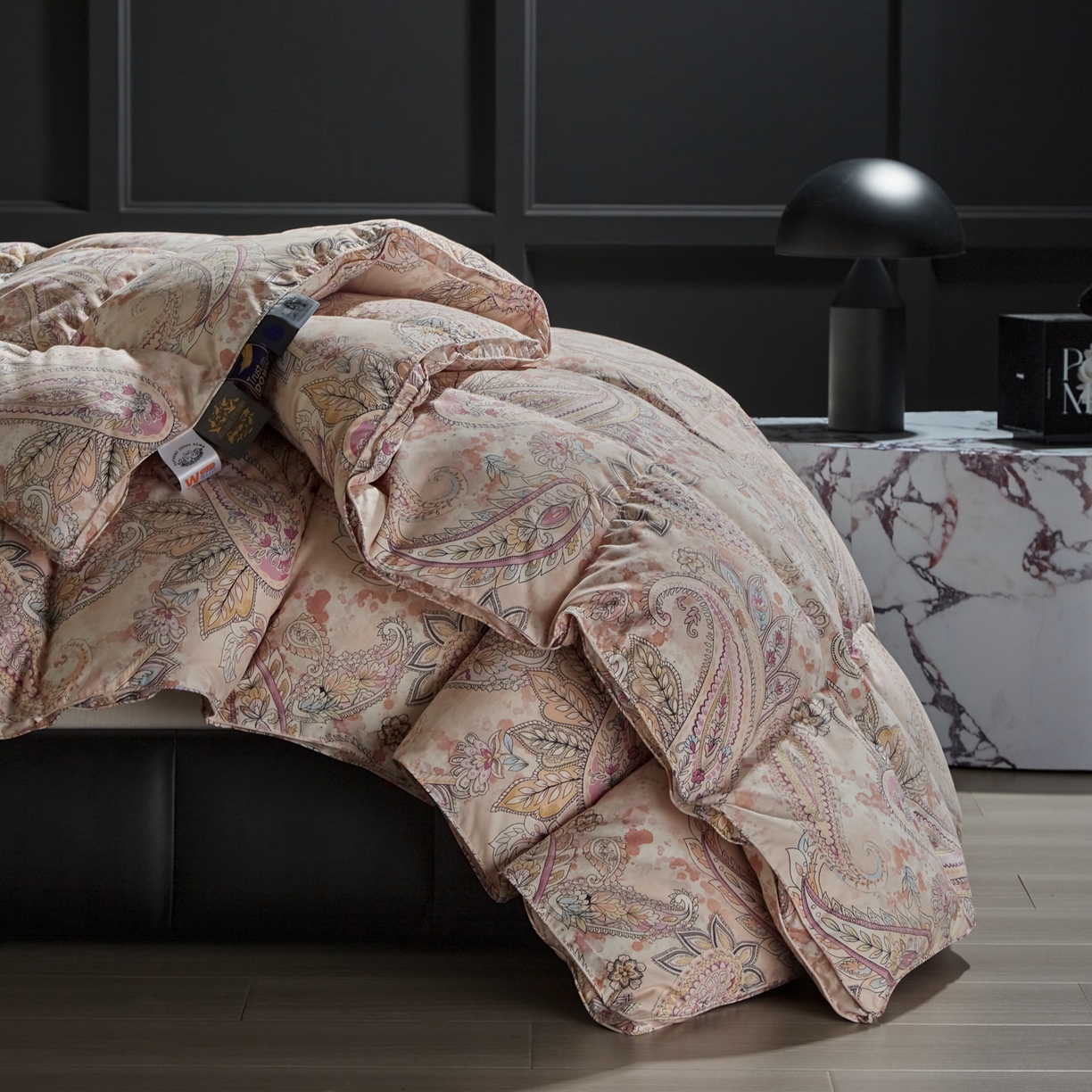 91家纺网 家纺一手货源 找家纺 暖羽屋羽绒馆 2025新款95白鸭绒被芯鸭绒被子2米春秋被双人冬被2米床品磨毛糯棉 云端