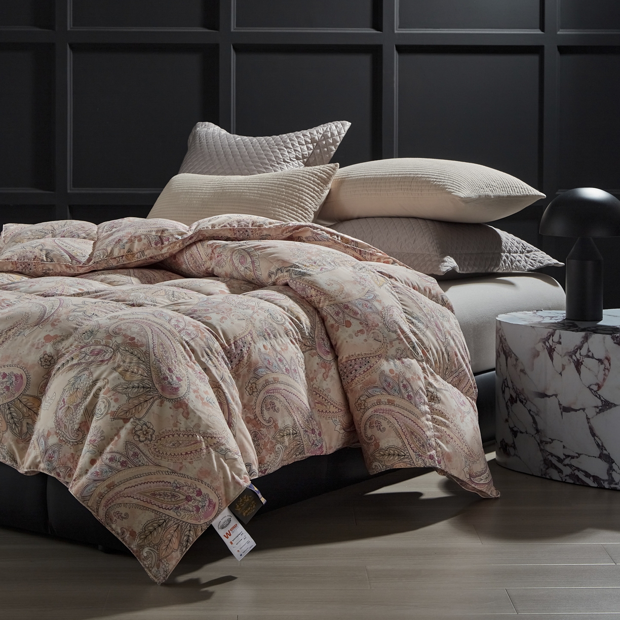 91家纺网 家纺一手货源 找家纺 暖羽屋羽绒馆 2025新款95白鸭绒被芯鸭绒被子2米春秋被双人冬被2米床品磨毛糯棉 云端