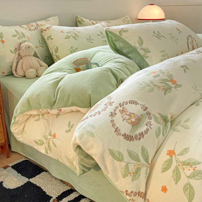 91家纺网 家纺一手货源 找家纺 （总）瑞钰 2025新款A类加厚牛奶绒印花四件套