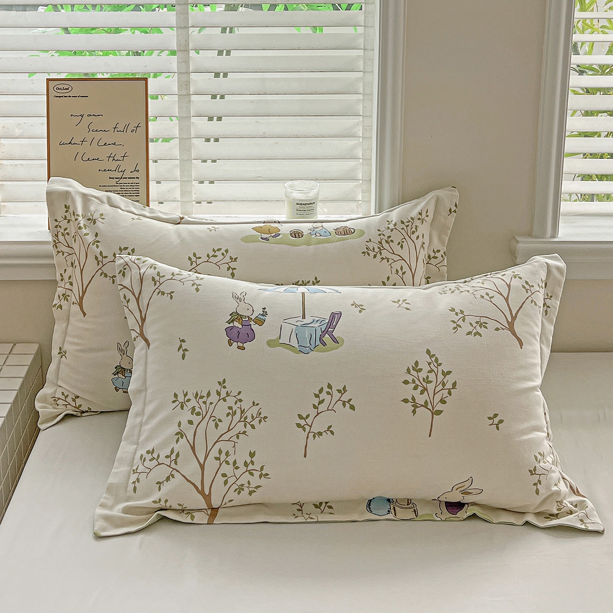 91家纺网 家纺一手货源 找家纺 （总）依庭 2025新款高克重全棉纯棉磨毛印花单枕套