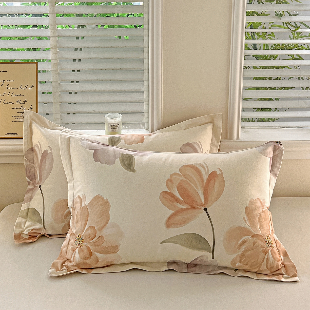 91家纺网 家纺一手货源 找家纺 （总）依庭 2025新款高克重全棉纯棉磨毛印花单枕套