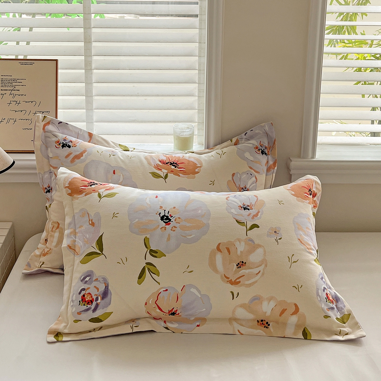 91家纺网 家纺一手货源 找家纺 （总）依庭 2025新款高克重全棉纯棉磨毛印花单枕套