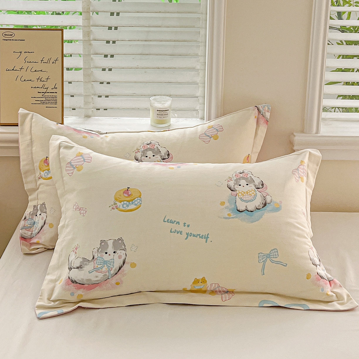 91家纺网 家纺一手货源 找家纺 （总）依庭 2025新款高克重全棉纯棉磨毛印花单枕套