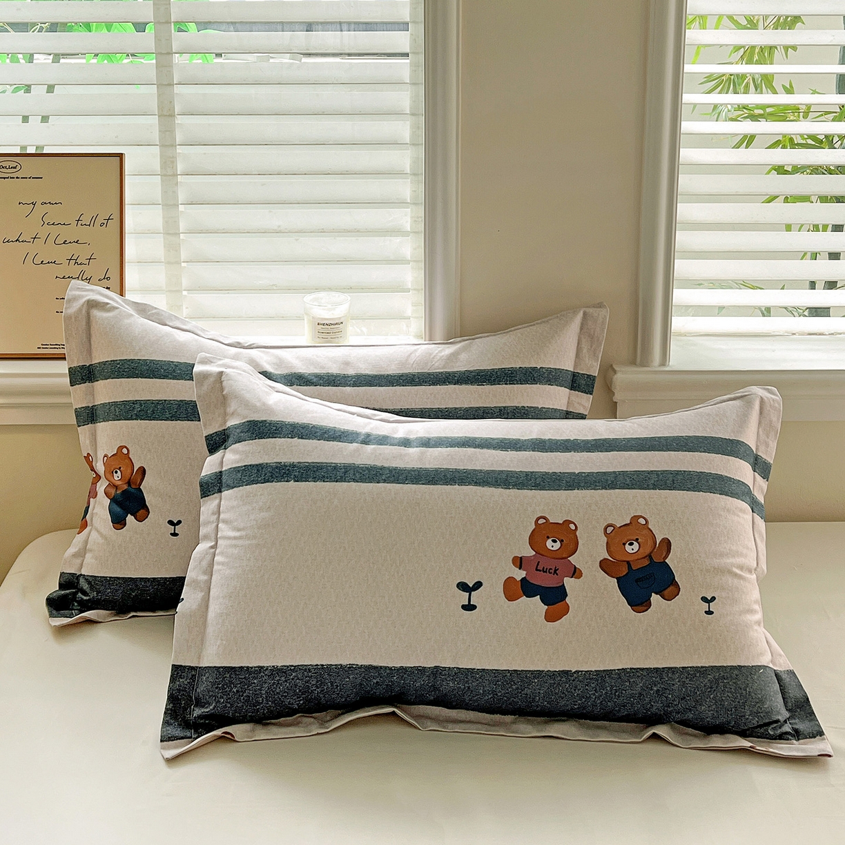 91家纺网 家纺一手货源 找家纺 （总）依庭 2025新款高克重全棉纯棉磨毛印花单枕套