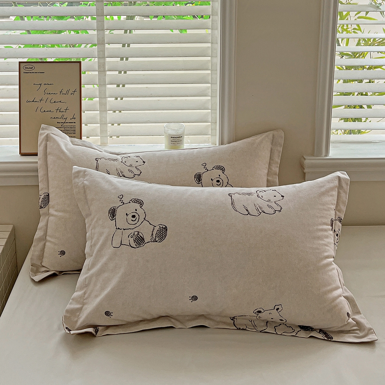 91家纺网 家纺一手货源 找家纺 （总）依庭 2025新款高克重全棉纯棉磨毛印花单枕套