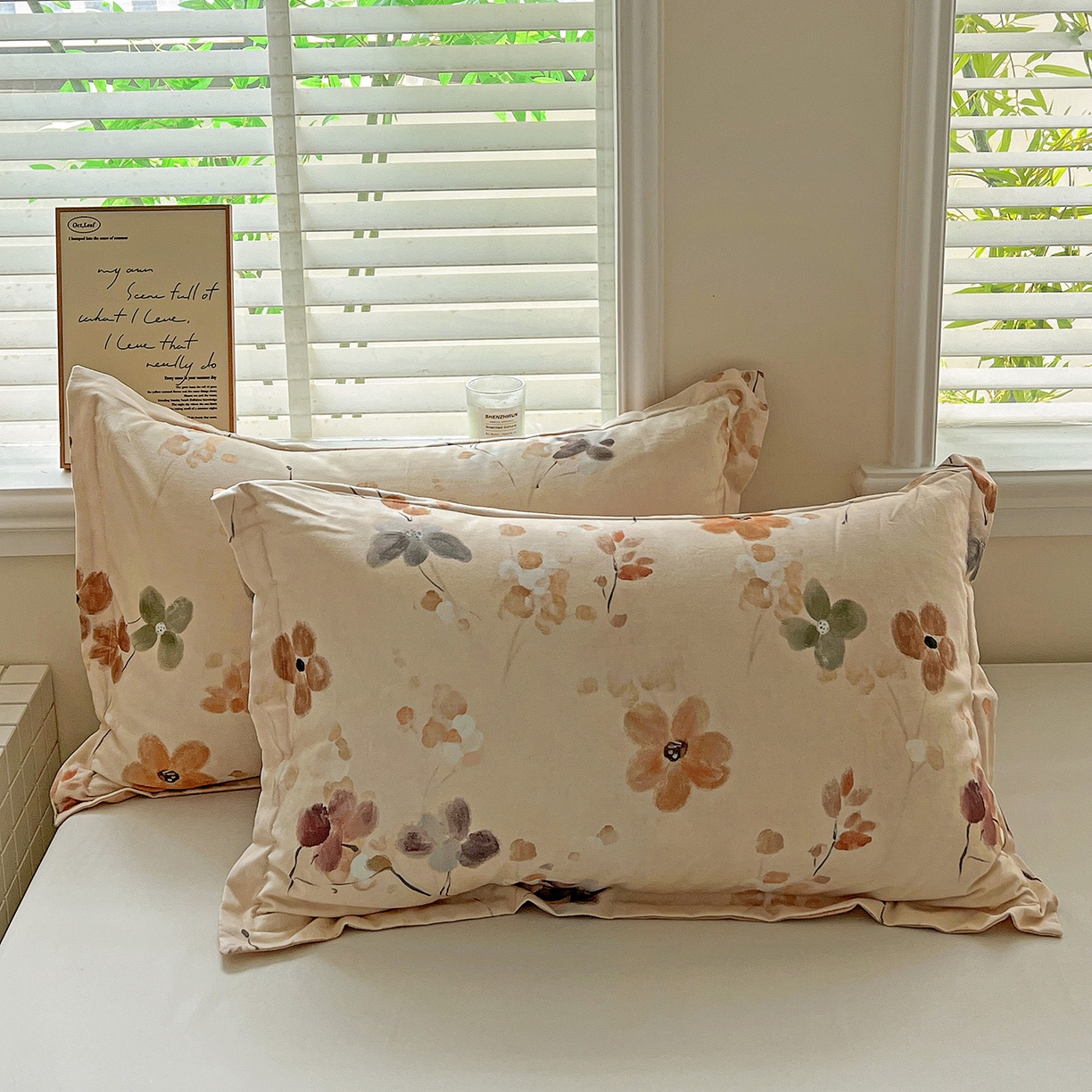 91家纺网 家纺一手货源 找家纺 （总）依庭 2025新款高克重全棉纯棉磨毛印花单枕套