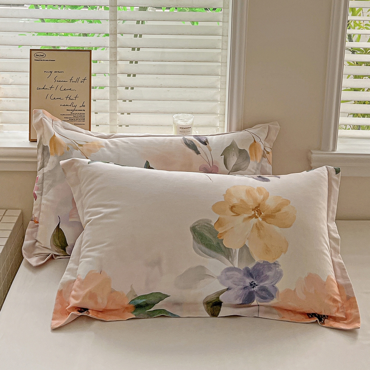 91家纺网 家纺一手货源 找家纺 （总）依庭 2025新款高克重全棉纯棉磨毛印花单枕套