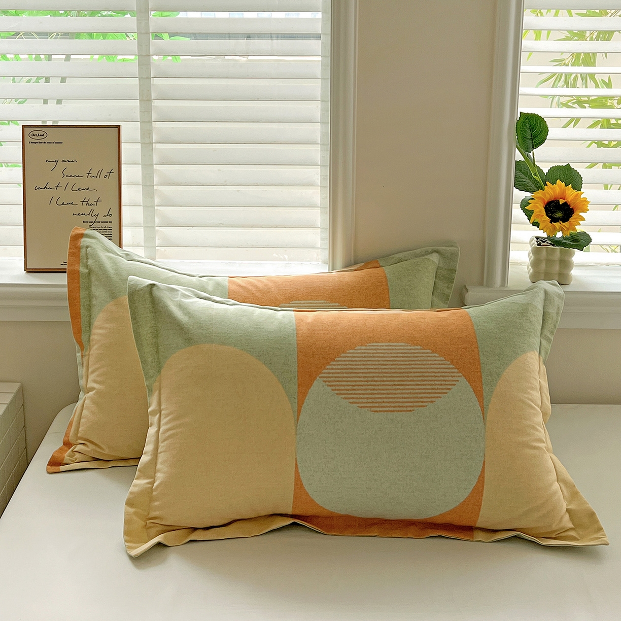 91家纺网 家纺一手货源 找家纺 （总）依庭 2025新款高克重全棉纯棉磨毛印花单枕套