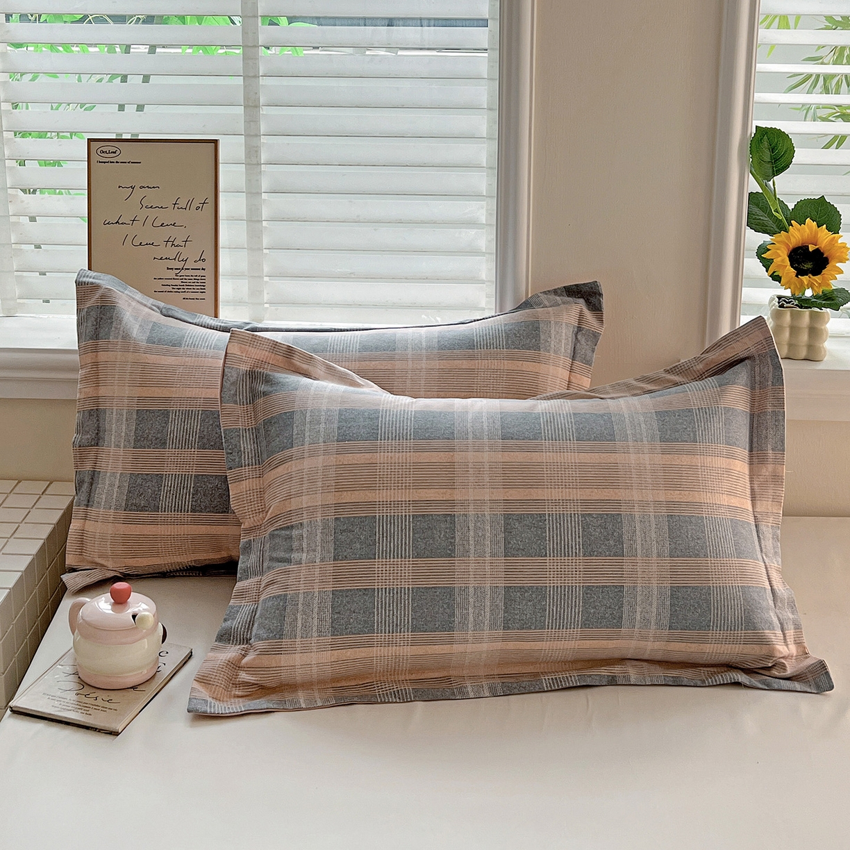 91家纺网 家纺一手货源 找家纺 （总）依庭 2025新款高克重全棉纯棉磨毛印花单枕套