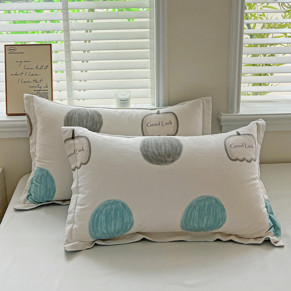 91家纺网 家纺一手货源 找家纺 （总）依庭 2025新款高克重全棉纯棉磨毛印花单枕套