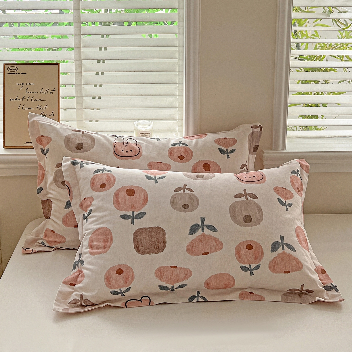 91家纺网 家纺一手货源 找家纺 （总）依庭 2025新款高克重全棉纯棉磨毛印花单枕套