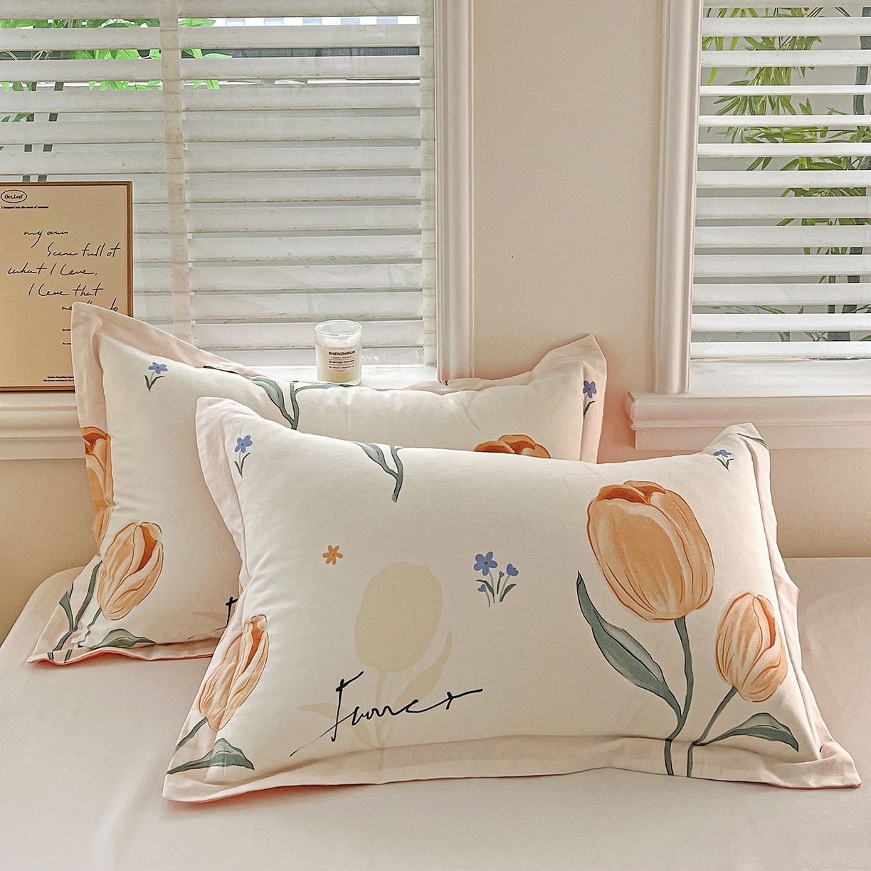 91家纺网 家纺一手货源 找家纺 （总）依庭 2025新款高克重全棉纯棉磨毛印花单枕套